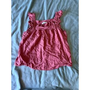 EcoThreads Ruffle Strap Square Neck Tank Top Terracotta Pink XL